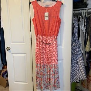 Gorgeous pleated belted dress